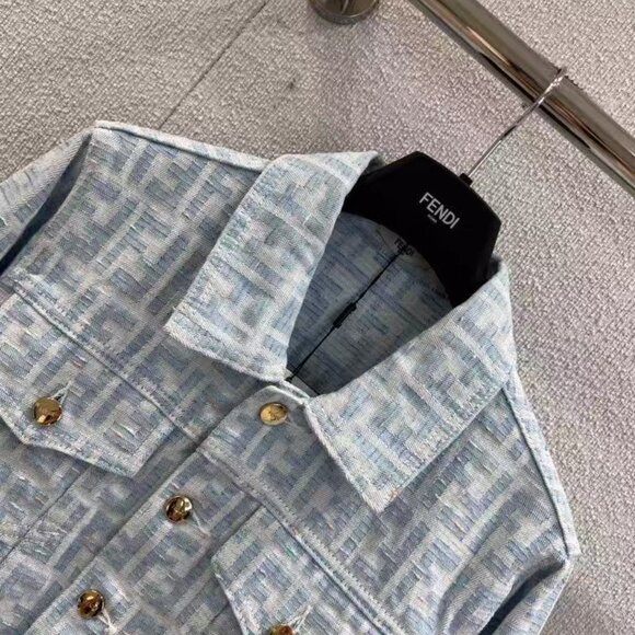 Fendi Jacquard Collar Denim Jacket - Picture 4 of 8